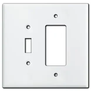 Oversized 1 Toggle & 1 GFI Outlet Combo Switch Plates – White