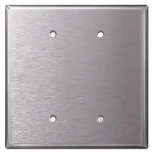 Oversized 2 Blank Jumbo Wall Plates – Satin Stainless Steel