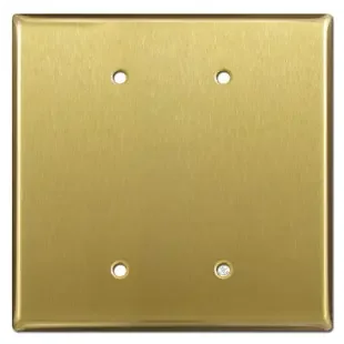Oversized 2 Blank Wallplate Cover – Satin Brass