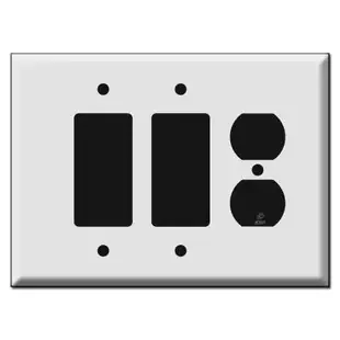 Oversized 2 Decora and 1 Duplex Outlet Cover Switch Plates