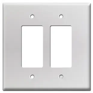 Oversized 2 Decora Rocker Outlet Wall Plates – Brushed Aluminum