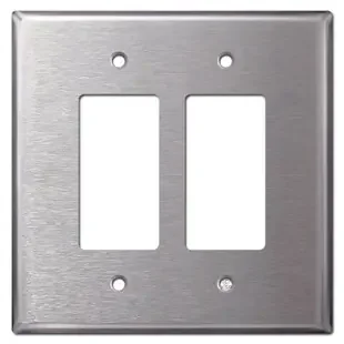 Oversized 2 Decora Rocker Switchplate – Satin Stainless Steel