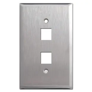 Oversized 2 Telephone Jack Wall Covers – Satin Stainless Steel