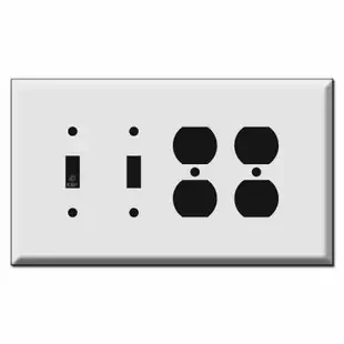 Oversized 2 Toggle 2 Duplex Wall Switch Covers