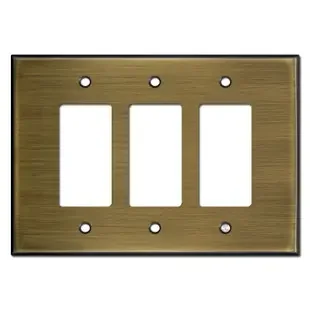 Oversized 3 Decora Rocker Light Switch Wall Plate – Antique Brass