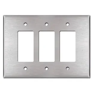 Oversized 3 Decora Rocker Switch Plates – Satin Stainless Steel