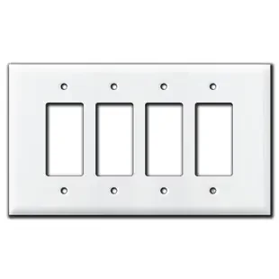 Oversized 4 GFCI Decora Rocker Switch Plate Cover – White