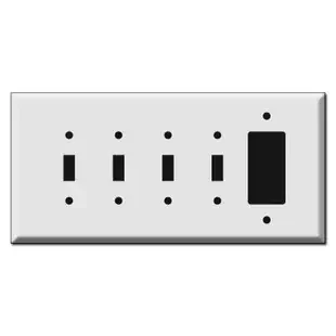 Oversized 5-Gang 4-Toggle 1-Decora Switch Plate Covers