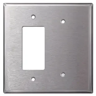 Oversized Blank GFCI Rocker Light Switch Cover – Stainless Steel