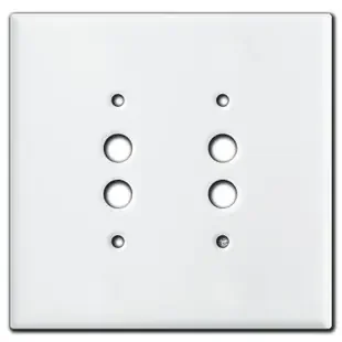 Oversized Double Pushbutton Switch Plate – White