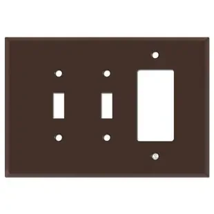 Oversized Double Toggle Single Rocker Switch Plate – Brown