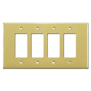 Oversized Four Gang 4 Rocker Wall Plate – Polished Brass