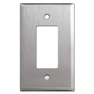 Oversized GFCI Decora Rocker Switch Plate – Satin Stainless Steel