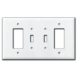 Oversized Rocker 2 Toggle Rocker Light Switch Cover – White