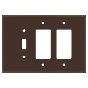 Oversized Toggle and Two Rocker Combo Switch Plate – Brown