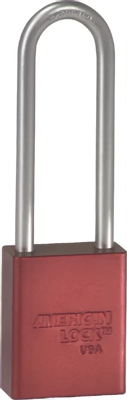 Padlock 3in Shackle Red, Keyed Alike – American Lock
