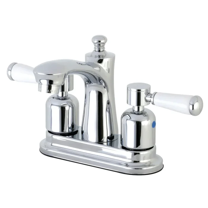 Paris Double-Handle 4″ Centerset Bathroom Faucet with Pop-Up Drain, Polished Chrome