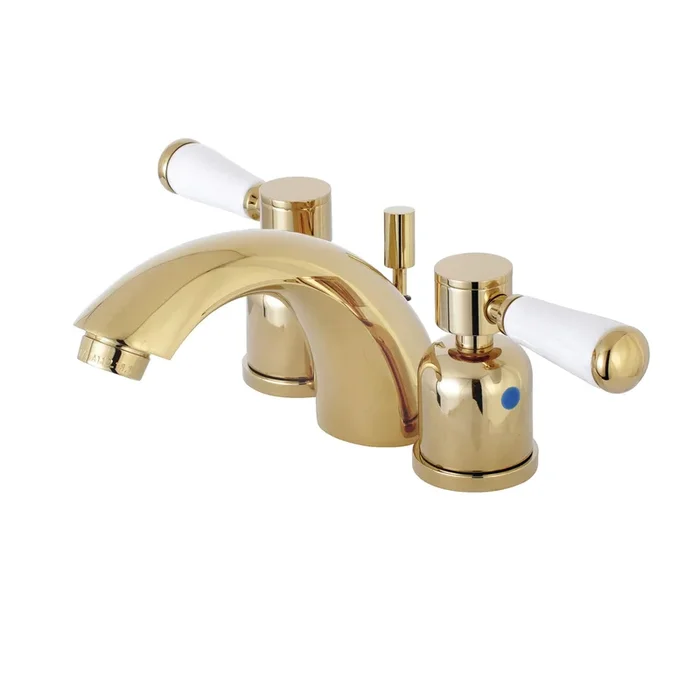 Paris Mini-Widespread Bathroom Faucet with Pop-Up Drain, Polished Brass