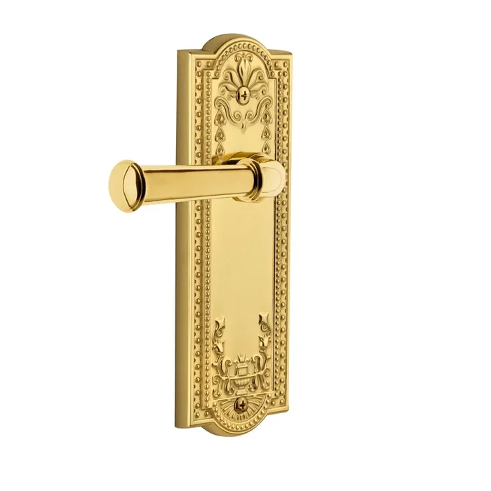 Parthenon Long Plate with Georgetown Lever – Polished Brass