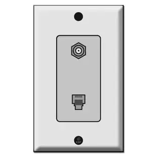 Phone and Coaxial TV Cable Outlet Cover