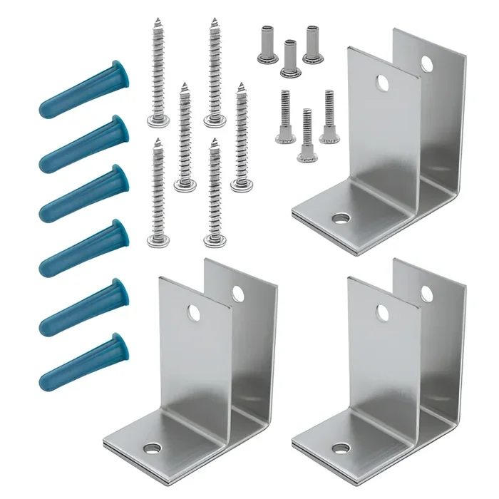 Pilaster Pack 1″ One Ear (3) Brackets – Stamped S/s 6lp by Jacknob