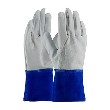 PIP Superior Top Grain Goatskin Leather TIG/MIG Welder’s Glove w/DuPont Kevlar Stitching – Split Gauntlet Cuff – Gray – 1/DZ – 75-4854
