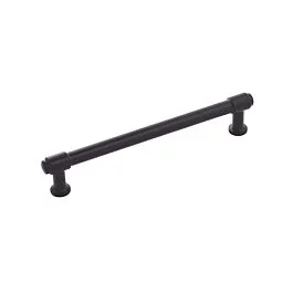 Piper 6-5/16 Inch (160mm) Center to Center, 7-5/16 Inch Overall Length Matte Black Cabinet Hardware Pull/Handle