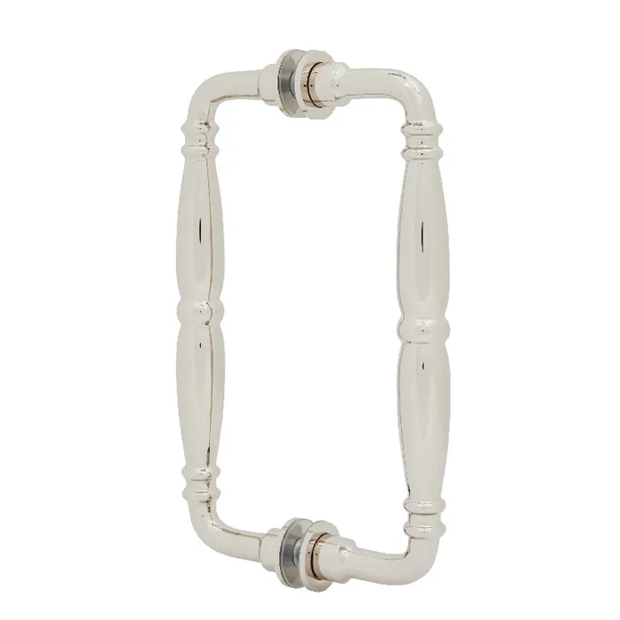 Polished Nickel 8″ Victorian Style Back-to-Back Pull Handles by C.R. Laurence