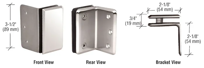 Polished Nickel Pinnacle and Prima Series Wall Mount Bracket by C.R. Laurence