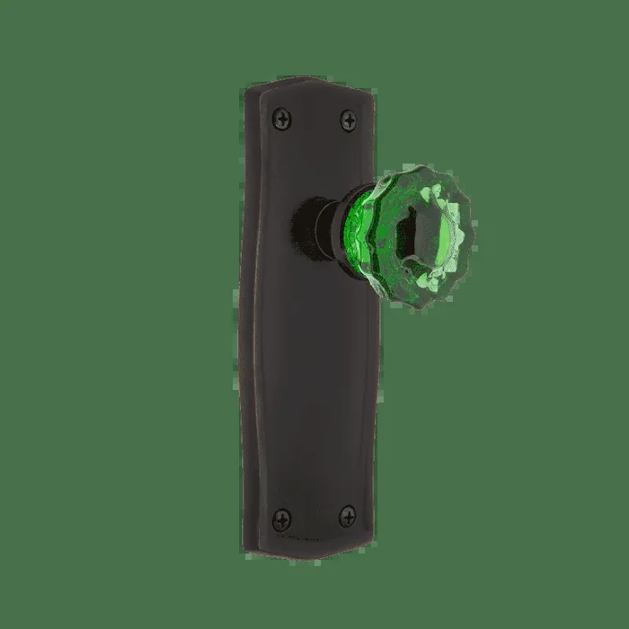 Prairie Long Plate with Emerald Crystal Knob in Timeless Bronze – Nostalgic Hardware