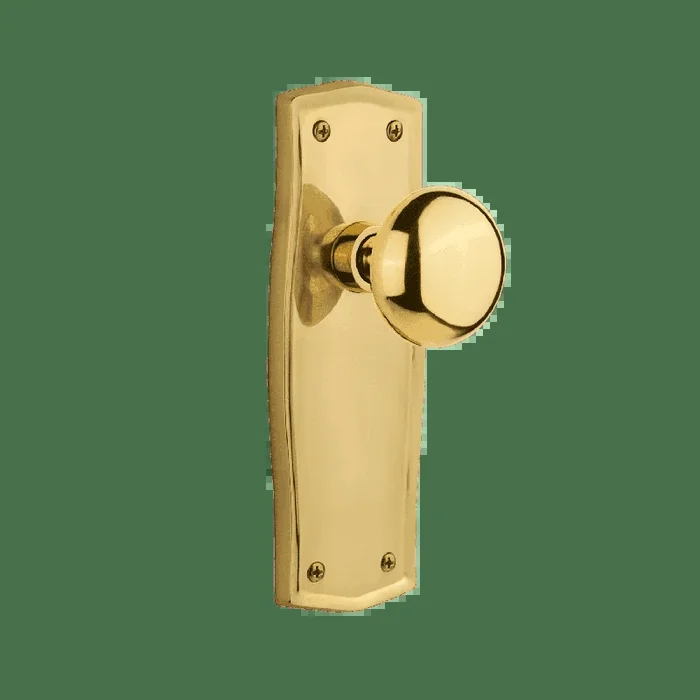 Prairie Long Plate with New York Knob – Polished Brass