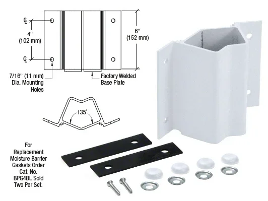 Pre-Treated Aluminum Inside 135 Degree Fascia Mounted Bracket – C.R. Laurence