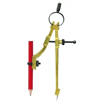 Precision Pencil Compass, 9 in dia, Die-Cast Metal