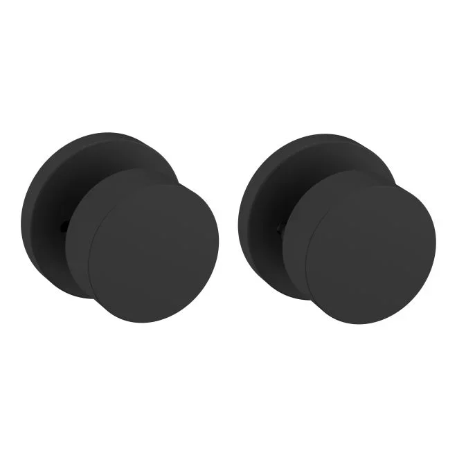 Preconfigured 5055 Knob with 5146 Rose Privacy Lock – Satin Black Finish