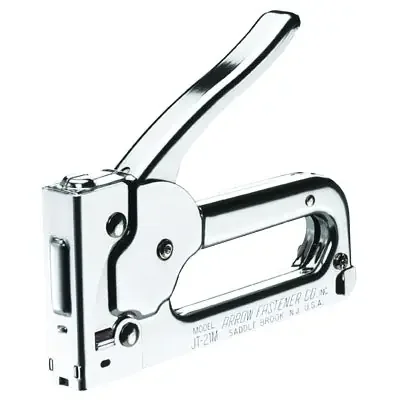 Professional Light Duty Staple Gun, Chrome, 100 Cartride Capacity