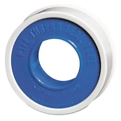 PTFE Pipe Thread Tape, 520 in L, 1/2 in W, 3 mil, White