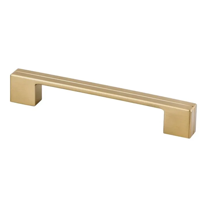 Pull 160mm Skyline Modern Brushed Gold – BERENSON Cabinet Hardware