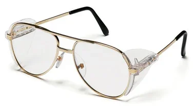 Pyramex Pathfinder Gold Metal Frame/Clear Lens Safety Eyewear