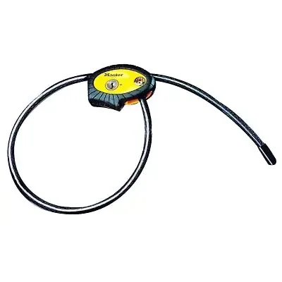 Python Adjustable Locking Cable, 3/8 in dia, 6 ft Length, Black