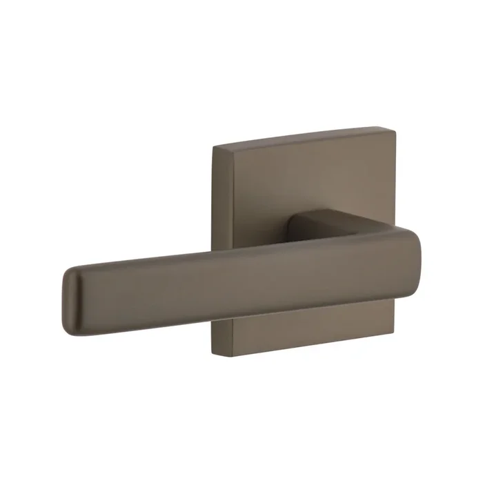 Quadrato Rosette with Lusso Lever in Titanium Gray – Viaggio Luxury Door Hardware