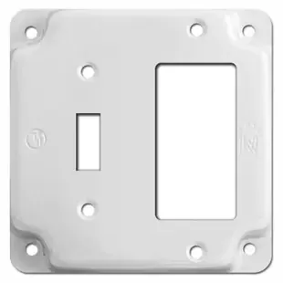 Raised Toggle + Decora Outlet Utility Box Cover – White