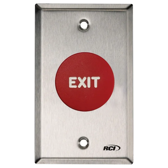RCI 9 Series Red Exit Mushroom Button for Door Hardware
