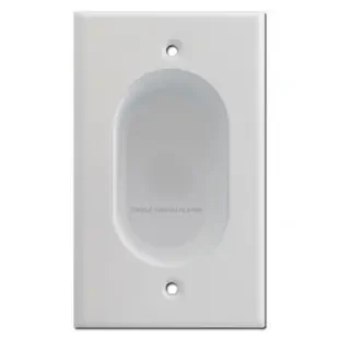 Recessed Blank Wall Plate Cover for Custom Installation – White