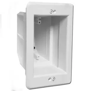 Recessed Electrical Box for Inset Outlet Switch or Cable – White