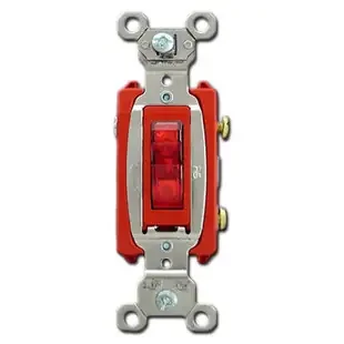 Red 20A Pilot Light Toggle Switches – P&S PS20AC1-RPL