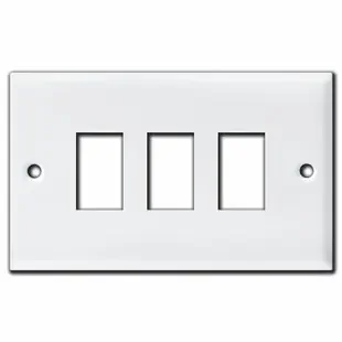 Replacement GE Old Style Low Voltage 3 Switch Plate Covers – White