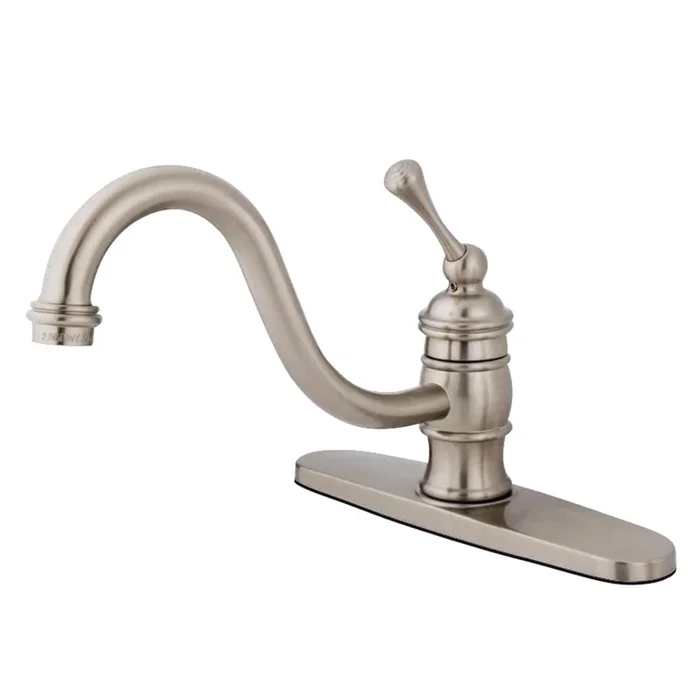 Restoration Single-Handle Kitchen Faucet, Brushed Nickel – Kingston Brass