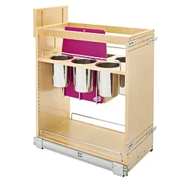Rev-A-Shelf 6″ Base Cabinet Pullout Knife Organizer with BLUMOTION Soft Close Slides