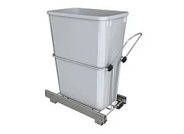 Rev-A-Shelf Gray Double 50 Quart Pullout Waste Container, 15-19/32 X 22-1/32 X 23-9/32 in
