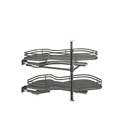 Rev-A-Shelf Two-Tier Solid Bottom Shelves for Left Door, 15″ Blind Right Corner Cabinet Opening